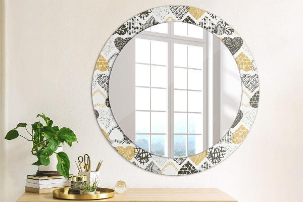 Ornate framed mirror Hearts doodle