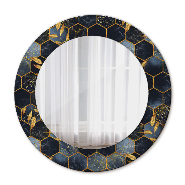 Ornate framed mirror Hexagon marble