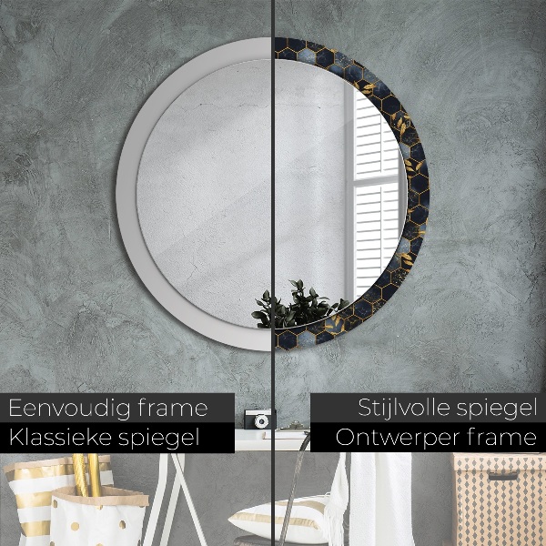 Ornate framed mirror Hexagon marble
