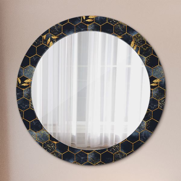 Ornate framed mirror Hexagon marble