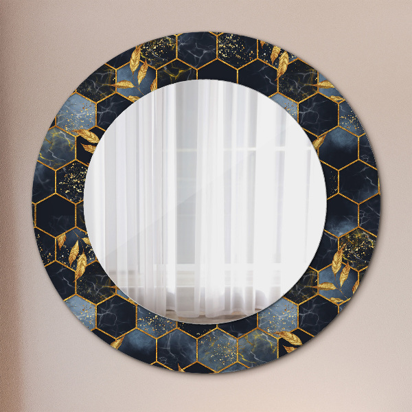 Ornate framed mirror Hexagon marble