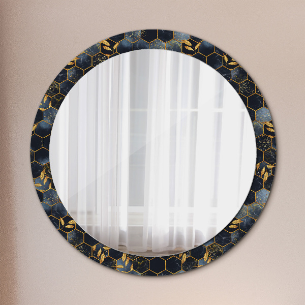 Ornate framed mirror Hexagon marble