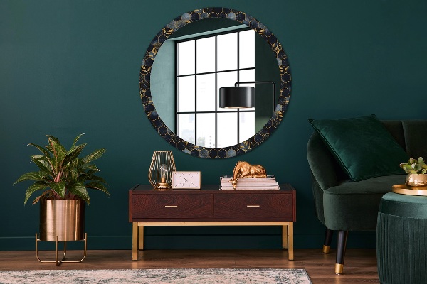 Ornate framed mirror Hexagon marble