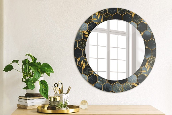 Ornate framed mirror Hexagon marble