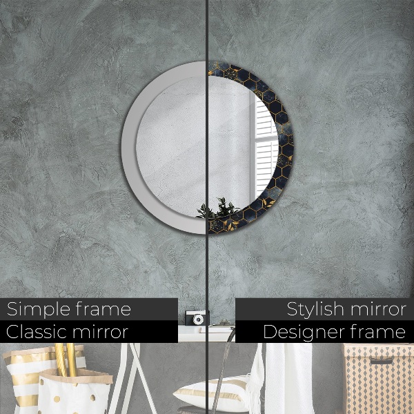 Ornate framed mirror Hexagon marble
