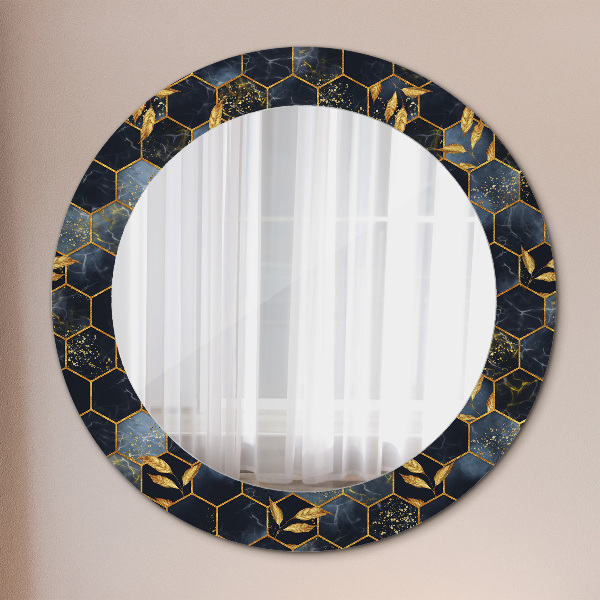 Ornate framed mirror Hexagon marble