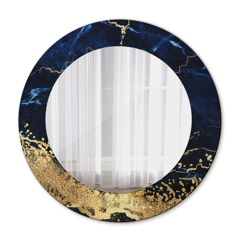 Ornate framed mirror Blue marble