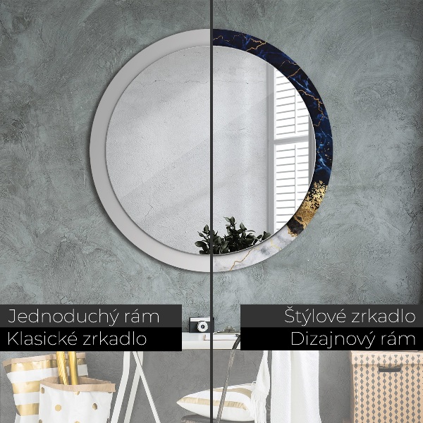 Ornate framed mirror Blue marble