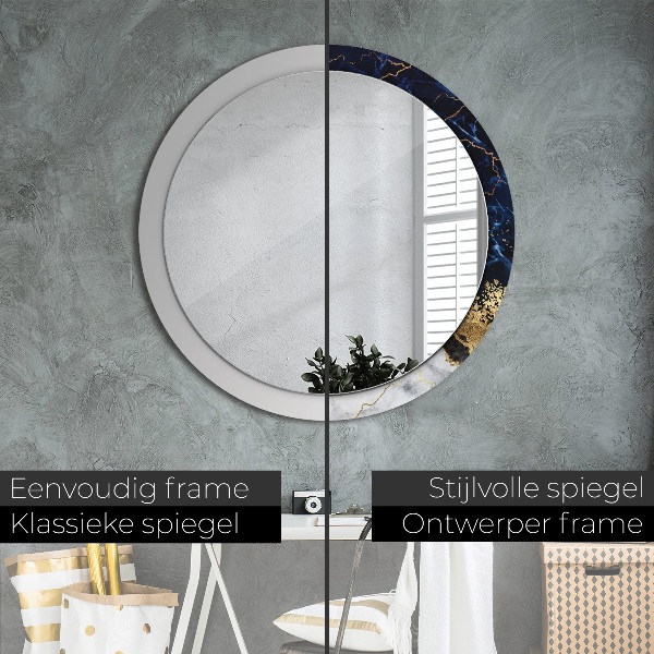 Ornate framed mirror Blue marble