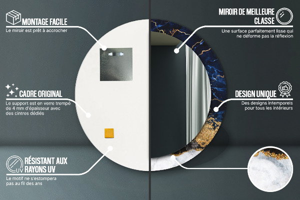 Ornate framed mirror Blue marble