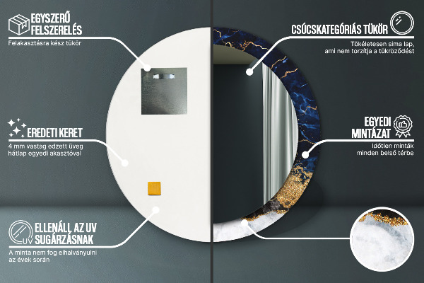 Ornate framed mirror Blue marble