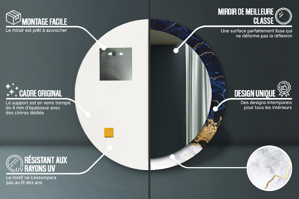 Ornate framed mirror Blue marble