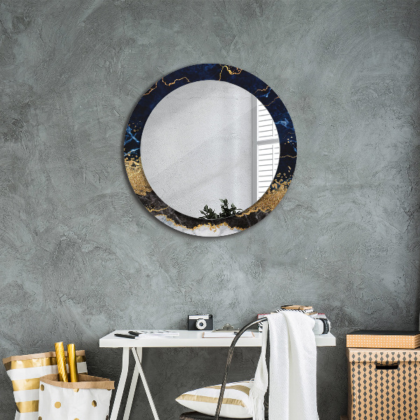 Ornate framed mirror Blue marble
