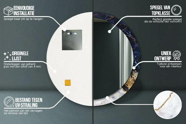 Ornate framed mirror Blue marble