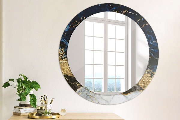 Ornate framed mirror Blue marble