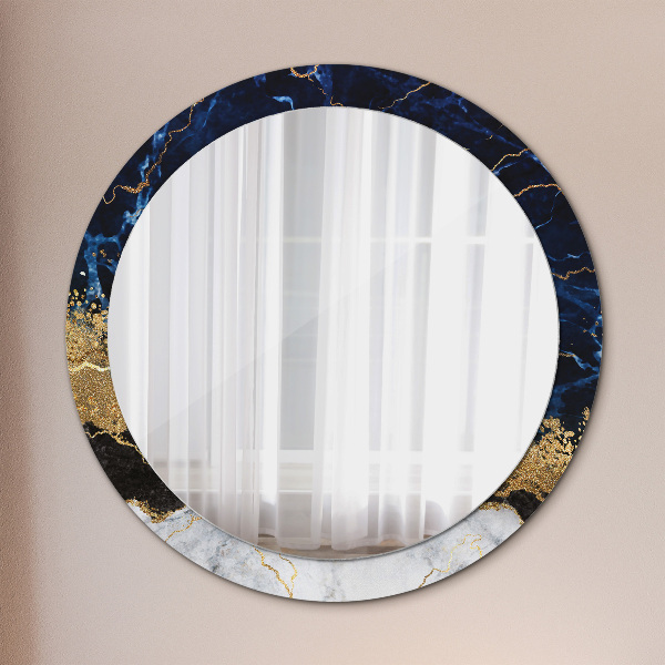 Ornate framed mirror Blue marble