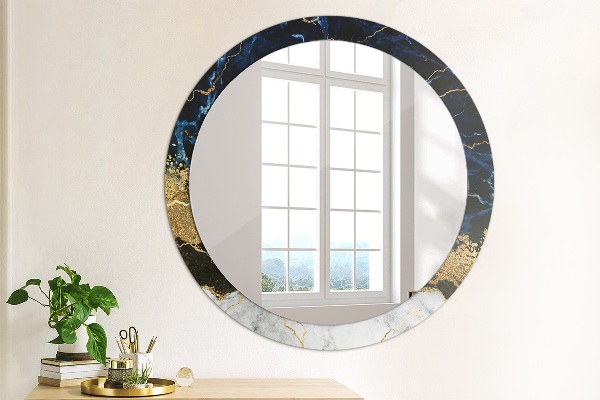 Ornate framed mirror Blue marble