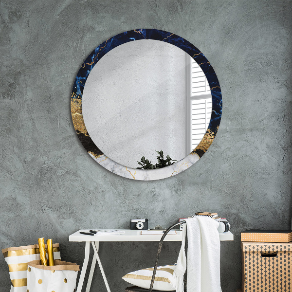 Ornate framed mirror Blue marble