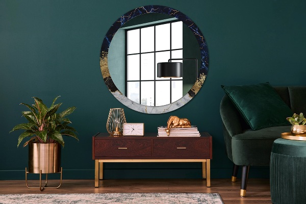 Ornate framed mirror Blue marble