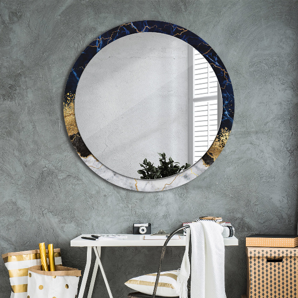 Ornate framed mirror Blue marble