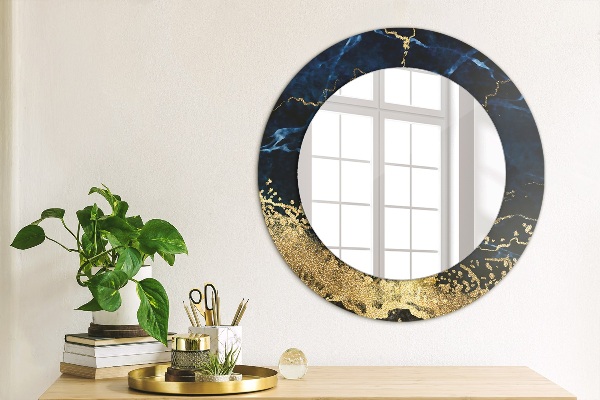 Ornate framed mirror Blue marble