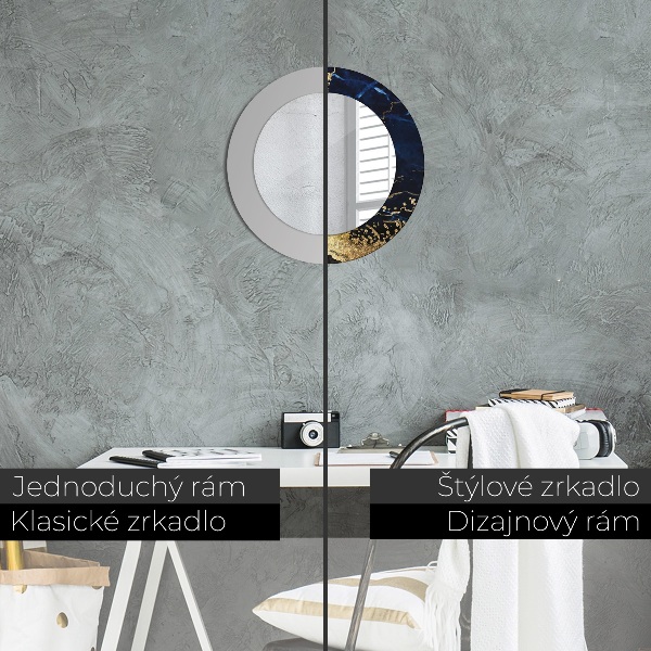 Ornate framed mirror Blue marble