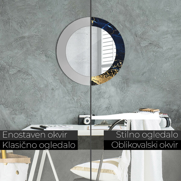 Ornate framed mirror Blue marble