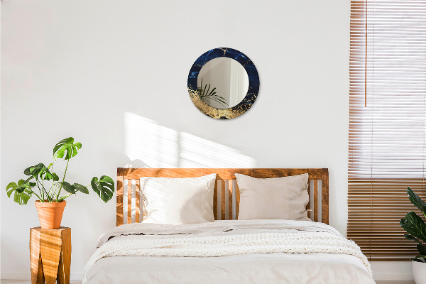 Ornate framed mirror Blue marble