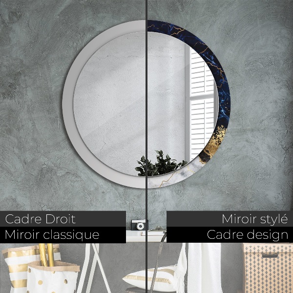 Ornate framed mirror Blue marble
