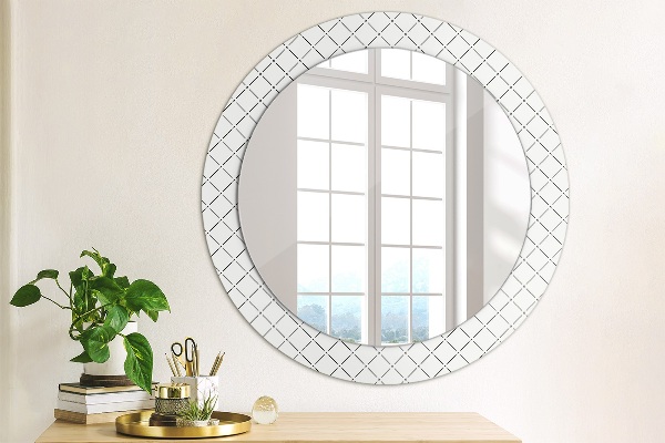 Round wall mirror decor Transverse lines
