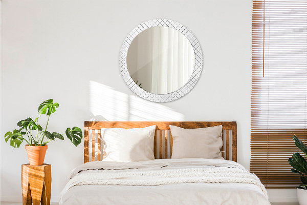 Round wall mirror decor Transverse lines