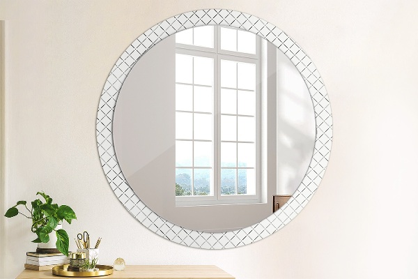 Round wall mirror decor Transverse lines