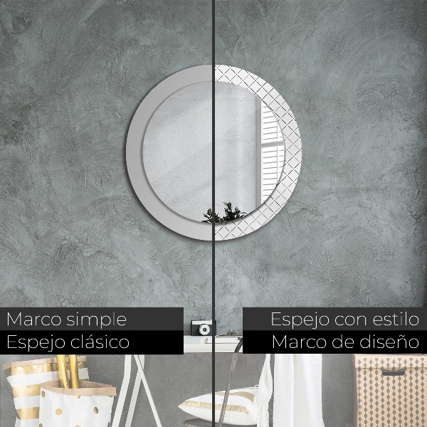 Round wall mirror decor Transverse lines
