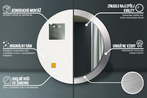 Round wall mirror design Shiny steel