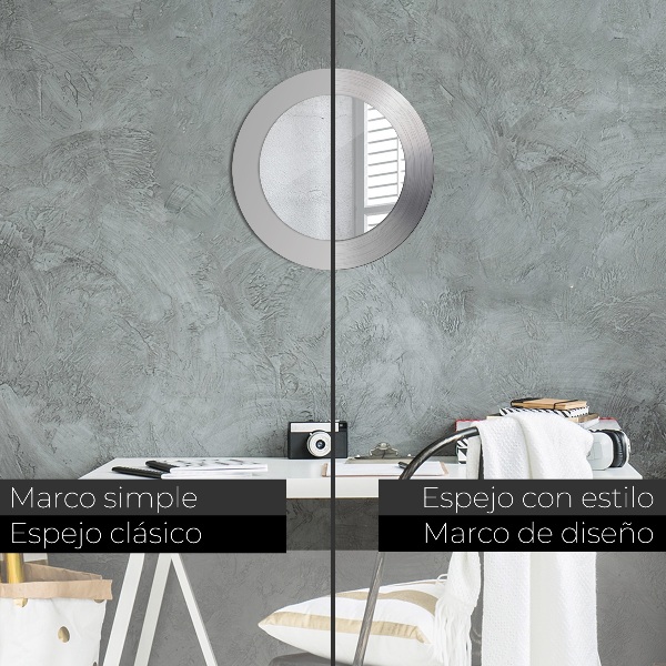 Round wall mirror design Shiny steel