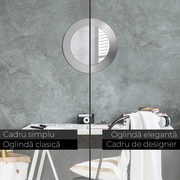 Round wall mirror design Shiny steel