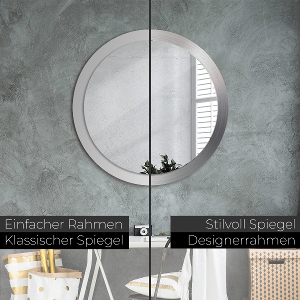 Round wall mirror design Shiny steel