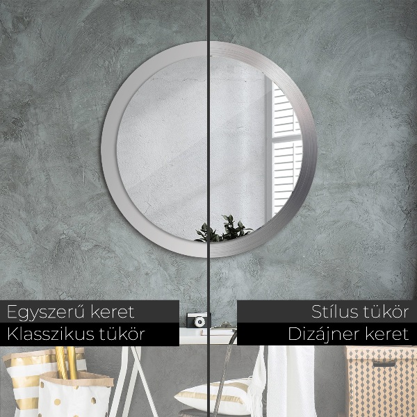Round wall mirror design Shiny steel