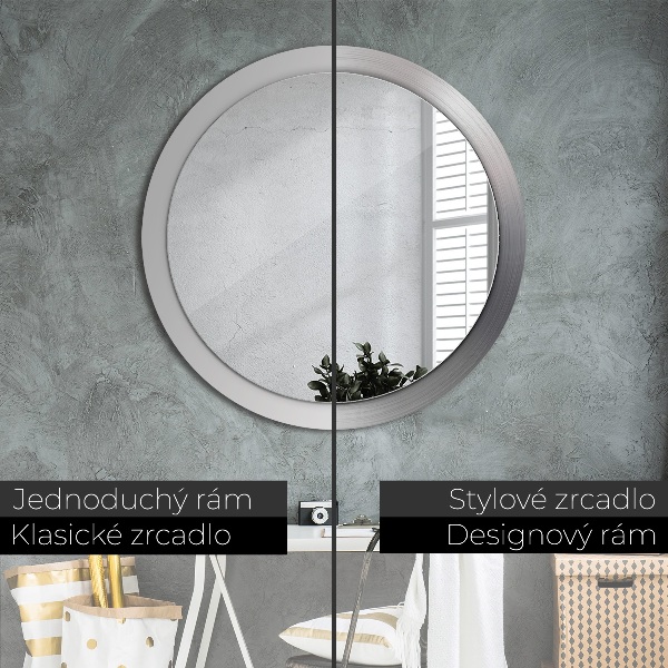 Round wall mirror design Shiny steel