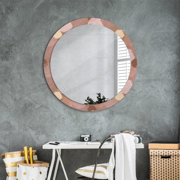 Round printed mirror Roses composition