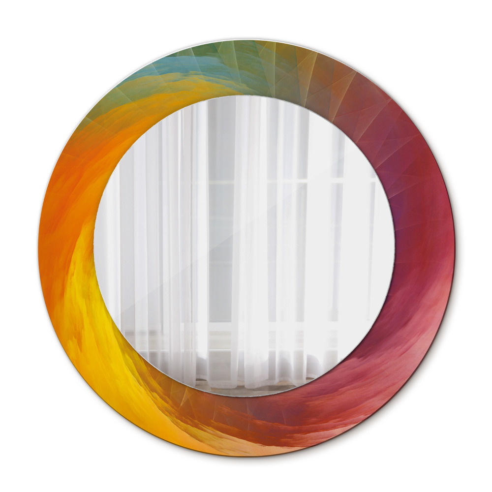 Round printed mirror Hypnotic spiral