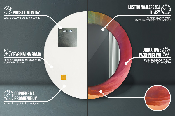 Round printed mirror Hypnotic spiral