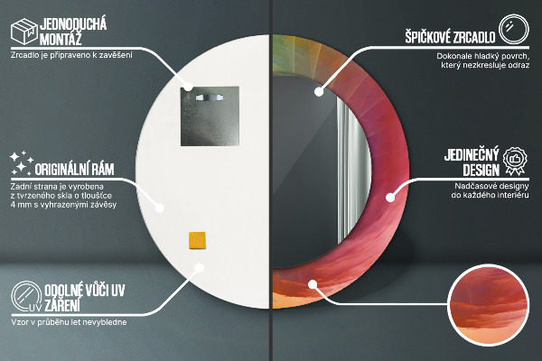 Round printed mirror Hypnotic spiral