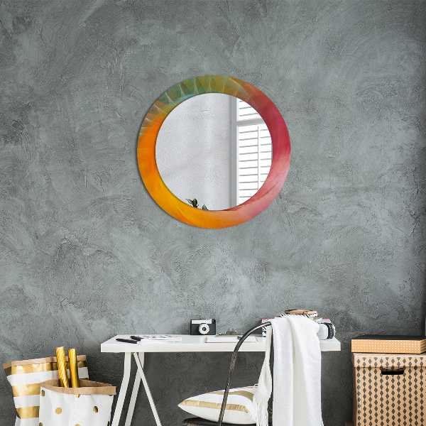 Round printed mirror Hypnotic spiral