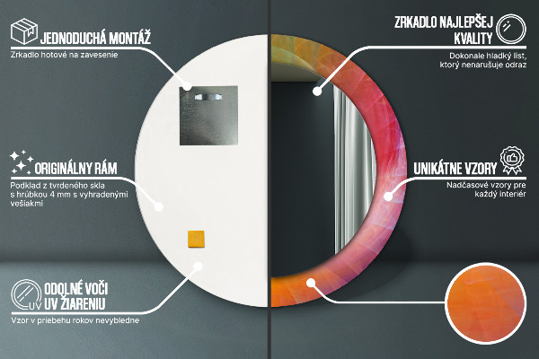 Round printed mirror Hypnotic spiral