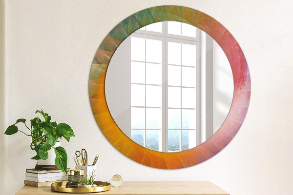 Round printed mirror Hypnotic spiral