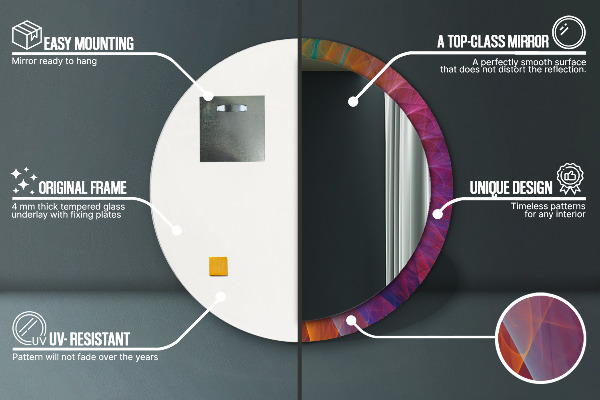 Round printed mirror Hypnotic spiral