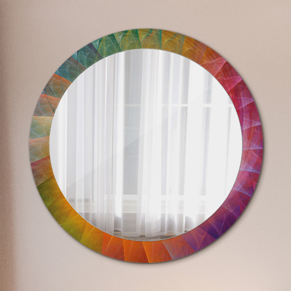 Round printed mirror Hypnotic spiral