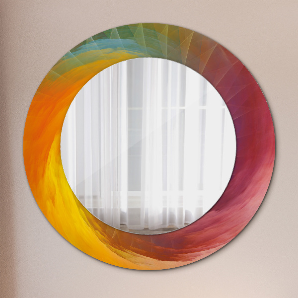 Round printed mirror Hypnotic spiral