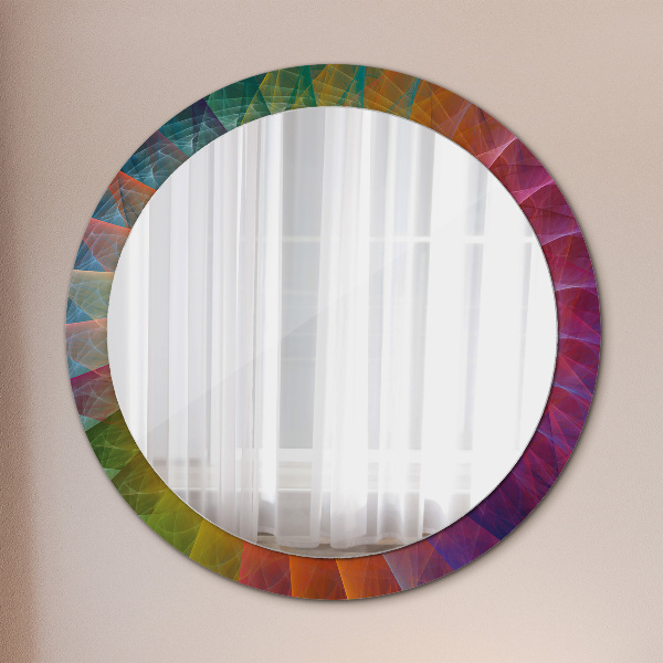 Round printed mirror Hypnotic spiral